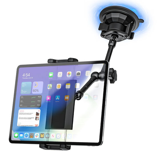 Picture of Sunroof Tablet Holder Mount for Car/Truck [Latest Anti-Shake] Dashboard Windshield Window Tablet Stand for Truck/Car/Pickup, Heavy Duty Sunroof ipad Mount for 4-12.9" iPad Pro Air, Z Fold, iPhone
