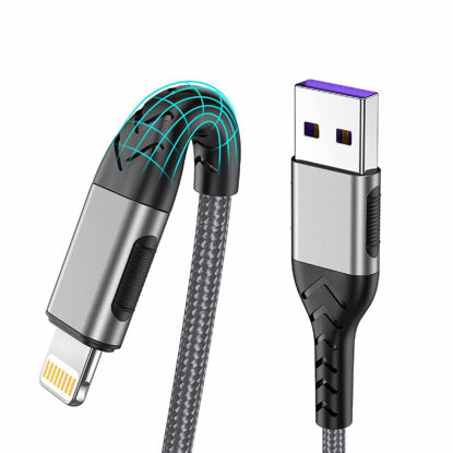 Picture of iPhone Charger, [Apple MFi Certified] 3Pack 3FT USB A Cable for Long Charger Cable, Fast iPhone Charging Cord Compatible with iPhone Xs Max/XS/XR/X/8/7/6S/6/Plus/SE/iPad(Silver)