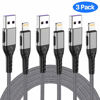 Picture of iPhone Charger, [Apple MFi Certified] 3Pack 3FT USB A Cable for Long Charger Cable, Fast iPhone Charging Cord Compatible with iPhone Xs Max/XS/XR/X/8/7/6S/6/Plus/SE/iPad(Silver)