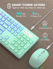 Picture of Wireless Keyboard and Mouse Combo - RGB Backlit, Rechargeable & Light Up Letters, Full-Size, Ergonomic Tilt Angle, Sleep Mode, 2.4GHz Quiet Keyboard Mouse for Mac, Windows, Laptop, PC, Mint Green
