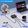 Picture of 4 Way 3.5mm Stereo Audio Switch, AUX 3.5mm Audio Switch Audio Switcher Passive Speaker Headphone Manual Selector Splitter Box Audio Sharing (4/1 in -1/4 Out)