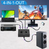 Picture of 4 Way 3.5mm Stereo Audio Switch, AUX 3.5mm Audio Switch Audio Switcher Passive Speaker Headphone Manual Selector Splitter Box Audio Sharing (4/1 in -1/4 Out)