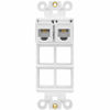 Picture of NECABLES 2Pack CAT3 Telephone Keystone Jack Phone Keystone Coupler RJ11 6P4C Female to Female White
