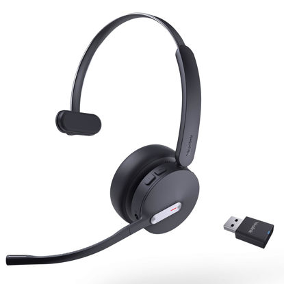 Picture of Yealink WH64 Hybrid with DECT Dongle, 492ft Range, 26 Talk Time Bluetooth Headset for Microsoft Teams, Zoom Skype Certified, Noise Cancelling Headset with 3X Mic, Work Headset for Laptop,PC Phone