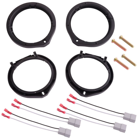 Picture of Speaker Mounting Adapter with Wiring Harness Compatible with Honda Civic Accord CRV 6.5’’ - 6.75’’ Car Door Speaker Spacers Adapter 2 Pairs