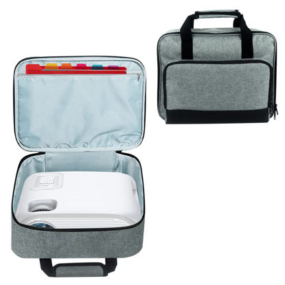 Picture of Jaugufiy Projector Carrying Case with Accessories Pockets Projector Travel Bag Projector Storage Bag Projector Organizer Projector Carrier for Epson/BenQ/ViewSonic and Other Brand Projector