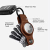 Picture of KeySmart Leather AirTag Key Holder, Compatible Apple AirTag Keychain, Air Tag Keyholder Key Organizer , Case for Apple AirTag Key Ring to Attach Car Key Fob - (up to 5 Keys, Brown)