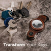 Picture of KeySmart Leather AirTag Key Holder, Compatible Apple AirTag Keychain, Air Tag Keyholder Key Organizer , Case for Apple AirTag Key Ring to Attach Car Key Fob - (up to 5 Keys, Brown)