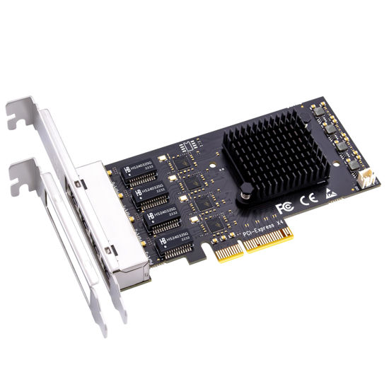 Picture of GLOTRENDS LE8445 4-Port 2.5 Gigabit PCIe Ethernet Network Card, 4 x RTL8125BG Chip, 4 x RJ45 LAN Port, PCIe X4 Installation