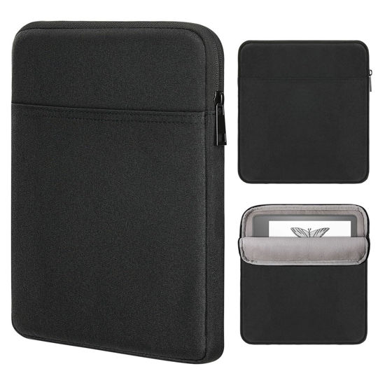 Picture of Moko Kindle Sleeve Compatible with Kindle Scribe 10.2 inch (2024 and 2022 Release), Protective Pouch Bag Case Cover with Dual Pockets and Pen Holder, Scratch-Resistant Soft Fluffy Lining, Black