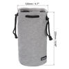 Picture of PATIKIL Soft Drawstring Lens Case, Lens Pouch Bag with Cotton Pad 4.7" OD Thick Fleece Cloth Camera Lens Bag for SLR Lens Water Cups, Grey
