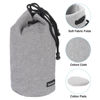 Picture of PATIKIL Soft Drawstring Lens Case, Lens Pouch Bag with Cotton Pad 4.7" OD Thick Fleece Cloth Camera Lens Bag for SLR Lens Water Cups, Grey