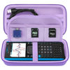 Picture of Elonbo Carrying Case for Texas Instruments TI-Nspire CX II CAS/CX II/CX/CX CAS Color Graphing Calculator, Extra Mesh Pocket Fits Charging Cable, Charger, Manual, Purple