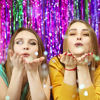 Picture of 5 Pack Foil Curtain Backdrop Metallic Tinsel Foil Fringe Curtains Photo Booth Props for Birthday Wedding Engagement Baby Shower Bachelorette Christmas Holiday Celebration Party Decorations