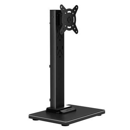 Picture of suptek Single LCD Computer Monitor Free-Standing Desk Stand Mount Riser for 13 inch to 43 inch Screen with Swivel, Height Adjustable, Rotation, 50,75& 100mm Vesa Base Stand, Black