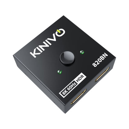 Picture of Kinivo 8K HDMI Switch (8K 60Hz, 2 in 1 Out, Ultra HD Switcher, 48Gbps HDMI 2.1 Hub, HDR10+, Dolby Atmos) - Compatible with HDTV, PS5, Xbox, Apple TV