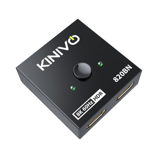 Picture of Kinivo 8K HDMI Switch (8K 60Hz, 2 in 1 Out, Ultra HD Switcher, 48Gbps HDMI 2.1 Hub, HDR10+, Dolby Atmos) - Compatible with HDTV, PS5, Xbox, Apple TV