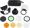 Picture of Godox V1 Accessories AK-R1 Kit - Compatible with Godox V1 / H200R Round Flash Head, AD200 / AD200Pro | 12-Piece Magnetic Flash Accessories Set