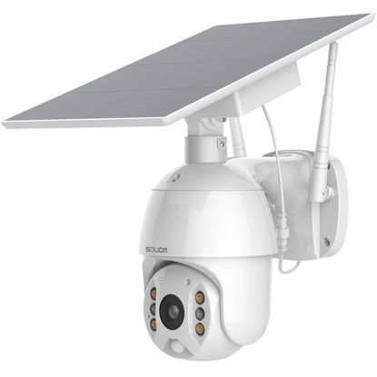 Picture of SOLIOM S600 Outdoor WiFi Security Camera - 360° Pan Tilt, Solar Powered with Battery, Motion Detection, Color Night Vision, 2-Way Talk, Remote Access