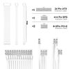 Picture of ABNO1 PSU Cable Extension Kit 30CM Length with Cable Combs 1x24Pin/1x8Pin(4+4) EPS/2x8Pin(6P+2P) PCI-E/PC Sleeved Cable for ATX Power Supply(White)