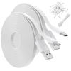Picture of 2 Pack 30FT Flat Power Extension Cable for WyzeCam, YI Camera NestCam Blink Wyze Cam OG Wyze Cam Pan Netvue Kasa Cam Cloud Camera Arlo Q Furbo Dog, USB to Micro USB Durable Charging and Data Sync Cord
