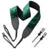 Picture of Padwa Lifestyle Velvet Camera Strap - 2" Wide Full Grain Cowhide Head Soft Velvet Straps for Photographers,Complimentary 2 Pcs Quick Release for All DSLR,SLR,Mirrorless Cameras,Binoculars - Green