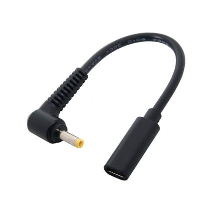 Picture of USB C to Slim Tip Laptop Charging Cable Adapter Female Type C to Male Converter for Dell Laptop 18-20V Works with 45W 65W 90W (4.0 x 1.7mm Dell)