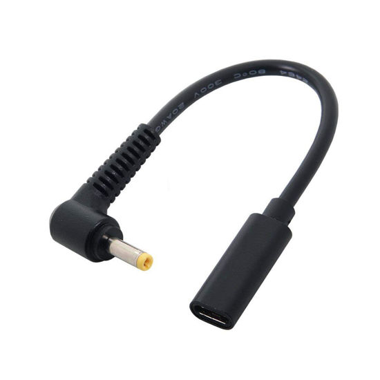 Picture of USB C to Slim Tip Laptop Charging Cable Adapter Female Type C to Male Converter for Dell Laptop 18-20V Works with 45W 65W 90W (4.0 x 1.7mm Dell)