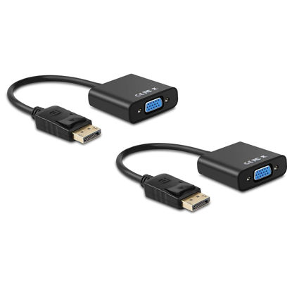 Picture of Ankey Display Port to VGA Adapter,2 Pack Gold-Plated DisplayPort DP to VGA Converter (Male to Female) for Computer, Desktop, Laptop, PC, Monitor, Projector, HDTV