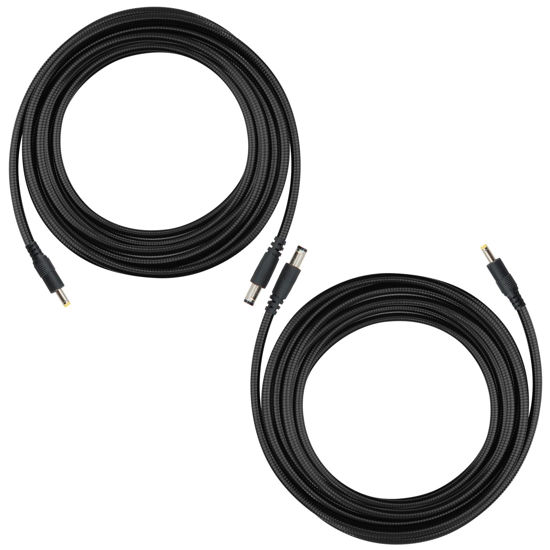 Picture of Chewproof Power Cable for Solar Panel Connector, 5.5x2.1 to 4.0x1.7 Male DC Plug, Compatible with Spypoint, Stealth Cam, Moultrie & Muddy Trail Cameras, 79in/2m Length, 2 Pack