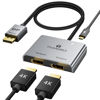 Picture of THANDBLE DisplayPort to Dual DisplayPort Adapter (4K@60Hz) Display Port 1 in 2 Out Splitter for Dual Monitor Extended Display, MST DP to 2 DP Adapter for PC, Graphics Card