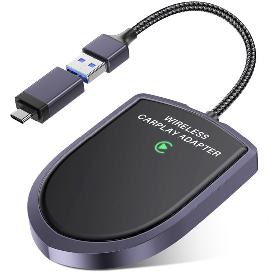 Picture of Wireless Carplay Adapter, 2025 Upgrade Converts Wired to Wireless Adapter for iPhone, Plug and Play Dongle for Apple Car Play, Carplay Wireless Adapter from 2016 and Apple iOS 10+