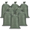 Picture of CreiYuan Flood Control Empty Sand Bags 10PCS, Durable Green Flood Bags, 14"x26" Large Capacity 50lbs, with Tie Closure, UV Resistant Design, Multi-Purpose Emergency Flood and Storm Protection