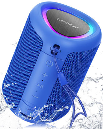 Picture of Portable Bluetooth Speaker with Lights, Powerful Crystal Clear Sound, IPX5 Waterproof, All Day Playtime, AUX&TF-Card Input, Bluetooth 5.3, TWS Paring, Small Wireless Speaker for Outdoor, Gift Ideas