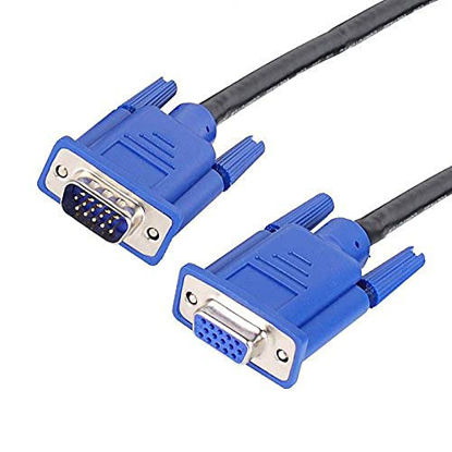 Picture of axGear VGA Extension Cable 6Ft LCD TV Monitor Male to Female 15-pin Cord