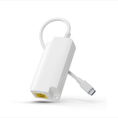 Picture of Gigabit PoE to USB C Converter for Smart Phone/Tablet, USB-C to Ethernet Adapter with 10W Charging, Power & Data 2-in-1 RJ45 Port to Type-C Adapter, 10/100/1000Mbps High Speed Plug & Play,IEEE802.3af
