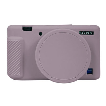 Picture of Camera Case for Sony ZV-1, ZV1 Case Silicone Cover Camera Sleeve Body Skin Protective Case with Removable Lens Cap for Sony ZV1 Digital Camera,Grey