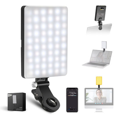 Picture of NEEWER Basic VL67B Phone Selfie Light for iPhone with APP Control, Bi Color 2000mAh Clip On Fill Light for Vlogging Recording Live Streaming, Computer/Laptop/Webcam/Monitor Video Conference Lighting