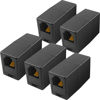 Picture of NECABLES 5Pack RJ11 Coupler Phone Line Connector Telephone Cord Adapter RJ11 6P4C Female to Female for Landline Phone and Fax Black