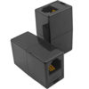 Picture of NECABLES 5Pack RJ11 Coupler Phone Line Connector Telephone Cord Adapter RJ11 6P4C Female to Female for Landline Phone and Fax Black