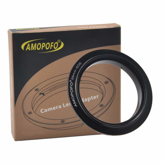 Picture of 55mm to EOS Filter Thread Macro Reverse Mount Adapter Ring,& for Canon EOS 1D, 1DS, Mark II, III, IV, 1DC, 1DX, D30, D60, 10D, 20D, 20DA, 30D, 40D, 50D, 60D, 60DA, 5D, Mark II, Mark III, 7D,T1, T1i, T