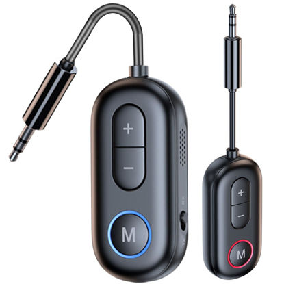 Picture of SYENGKKY Bluetooth 5.4 Transmitter Receiver - 2-in-1 Bluetooth Wireless Audio Transmitter for Headphones or BT Devices - 3.5mm Audio Jack Adapter for TV, Airplane, Car, PC, Gym Equipment, Switch