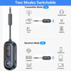 Picture of SYENGKKY Bluetooth 5.4 Transmitter Receiver - 2-in-1 Bluetooth Wireless Audio Transmitter for Headphones or BT Devices - 3.5mm Audio Jack Adapter for TV, Airplane, Car, PC, Gym Equipment, Switch