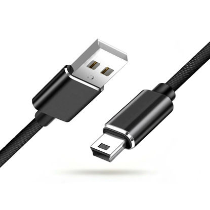 Picture of Jonfolk Mini USB Charger Cable for Texas Instruments Calculator TI-84 Plus CE/TI 84 Plus C Silver Edition/TI Nspire CX/CAS Graphing Calculator Charging Cord Nylon Braided (3FT, Black)