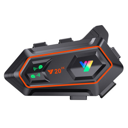 Picture of BTQILEYOO Motorcycle Helmet Bluetooth Headset, Flash Color RGB Lighting Effect, Bluetooth 5.3 Headphone, Smart Noise Reduction, HiFi Level Sound Quality, IPX6, Compatible with All Helmets (Y20-2X)