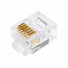 Picture of Uvital 200 Pack RJ12 6P6C Plug, Transparent Telephone Jack Flat Cable Modular Plug Connector Clear Line Snap-in Crimp-On Plugs