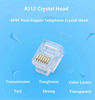 Picture of Uvital 200 Pack RJ12 6P6C Plug, Transparent Telephone Jack Flat Cable Modular Plug Connector Clear Line Snap-in Crimp-On Plugs