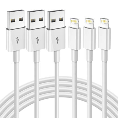 Picture of iPhone Fast Charging Cable [Apple MFi Certified] 3-Pack 6FT Lightning to USB Cable iPhone Charger Cord Compatible with iPhone 14 13 12 11 Pro Max XR XS X 8 7 6 Plus SE iPad and More 6FT