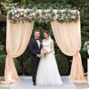 Picture of Wokceer Metal Heavy Duty Backrop Stand Square 8x8FT Adjustable Pipe and Drape Kit Black Photo Booth Stand for Wedding Ceremony Birthday Party Photography Exhibition Celebration