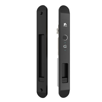 Picture of Narrow Smart Door Lock, Keyless Entry Lock, 4in1 Multipul Unlock Method, Fingerprint, Card, Mechanical Key, App Remote Control, Use Tuya APP, Rechargeable